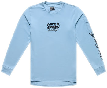 Troy Lee Design s Ruckus Long Sleeve Ride Tee – Waves Dawn Blue, Medium Waves Dawn Blue EA Cycling Jerseys