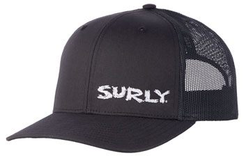 Surly Scratchy Logo Snap Back Hat - Black, One Size Black EA Baseball Hats and Trucker Hats