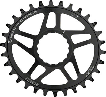 Wolf Tooth Elliptical Direct Mount Chainring - 32t, RaceFace/Easton CINCH Direct Mount, Drop-Stop A, For Boost Cranks, 3mm Offset, Black EA Direct Mount Chainrings