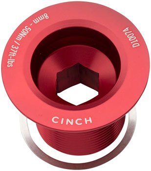 RaceFace CINCH Crank Bolt with Washer - NDS, M18, Gloss Red EA Crank Arm Fixing Bolt