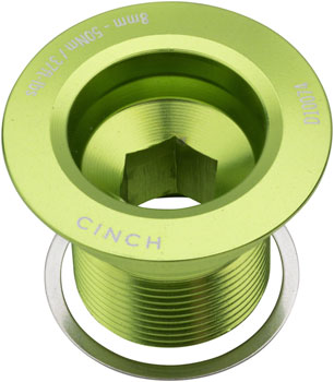 RaceFace CINCH Crank Bolt with Washer - NDS, M18, Gloss Green EA Crank Arm Fixing Bolt