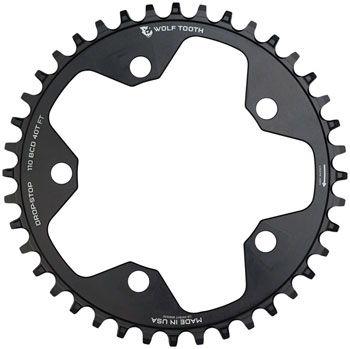 Wolf Tooth 110 BCD Cyclocross and Road Chainring - 38t, 110 BCD, 5-Bolt, Drop-Stop B, Black EA Chainrings