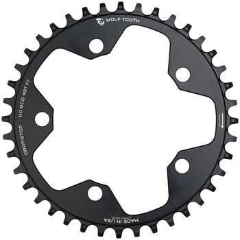 Wolf Tooth 110 BCD Cyclocross and Road Chainring - 40t, 110 BCD, 5-Bolt, Drop-Stop B, Black EA Chainrings