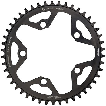 Wolf Tooth 110 BCD Cyclocross and Road Chainring - 46t, 110 BCD, 5-Bolt, Drop-Stop B, Black EA Chainrings