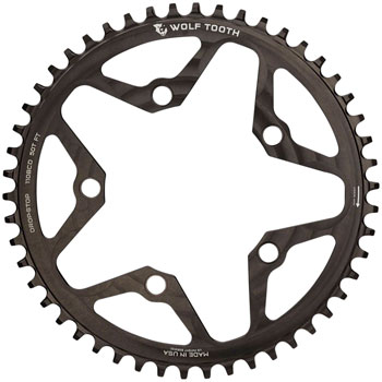Wolf Tooth 110 BCD Cyclocross and Road Chainring - 52t, 110 BCD, 5-Bolt, Drop-Stop B, Black EA Chainrings