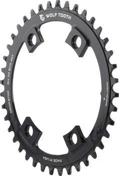 Wolf Tooth Shimano 110 Asymmetric BCD Chainring - 40t, 110 Asymmetric BCD, 4-Bolt, Drop-Stop A, For Shimano Cranks, Black EA Chainrings