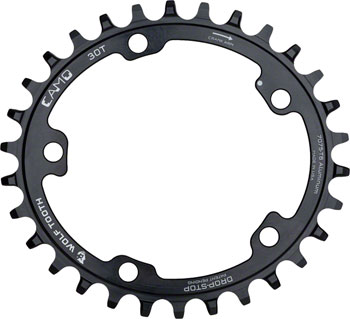 Wolf Tooth CAMO Aluminum Elliptical Chainring - 32t, Wolf Tooth CAMO Mount, Drop-Stop B, Black EA Chainrings