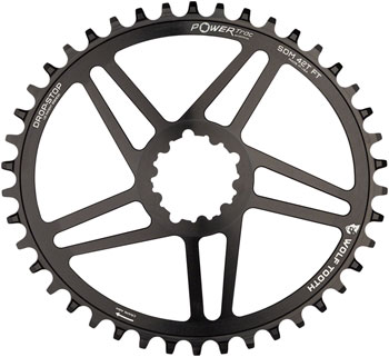 Wolf Tooth Elliptical Direct Mount Chainring - 42t, SRAM Direct Mount, 6mm Offset, Drop-Stop B, Flattop Compatible, Black EA Direct Mount Chainrings