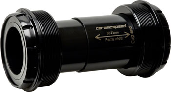 CeramicSpeed T47/73 Bottom Bracket - Shimano MTB, Coated Races, Black EA Bottom Brackets