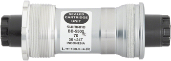 Shimano 105 BB-5500 Bottom Bracket - Italian, 70 x 109.5mm, Octalink V1 Spindle Interface EA Bottom Brackets