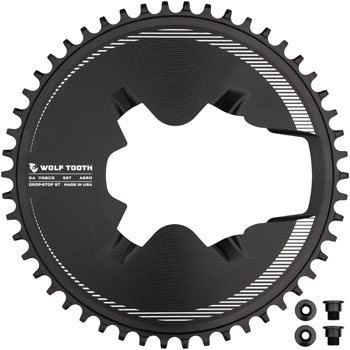 Wolf Tooth Aero Direct Mount 1x Chainring - 50t, 4-Bolt, Drop-Stop ST, Compatible with Shimano Dura-Ace R9200/R9200-P Only, Black EA Direct Mount Chainrings
