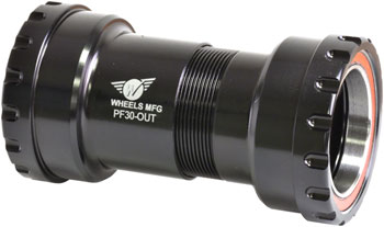Wheels Manufacturing PF30 Outboard Bottom Bracket - For 30mm Spindle, ABEC-3 Bearings, PressFit Thread Together, Black EA Bottom Brackets