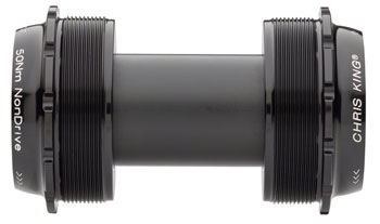 Chris King ThreadFit T47 24x Bottom Bracket with Fit Kit 4 - T47, For Shimano Hollowtech II, Black EA Bottom Brackets