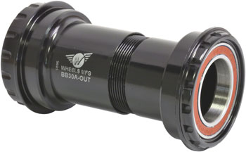 Wheels Manufacturing BB30A Outboard Bottom Bracket for 24mm cranks (Shimano) with Angular Contact Bearings, Black EA Bottom Brackets