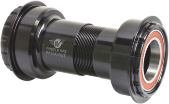 Wheels Manufacturing PF30A Outboard Bottom Bracket for 24mm cranks (Shimano) with Angular Contact Bearings, Black EA Bottom Brackets