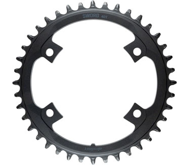 microSHIFT Sword Chainring - 40t, 110 Asym BCD, For 1x 9/10-Speed, Black EA Chainrings