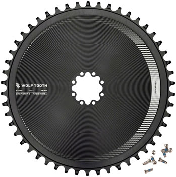 Wolf Tooth Aero Direct Mount Chainring - 50t, Direct Mount SRAM 8-Bolt, Drop-Stop B, Black EA Direct Mount Chainrings