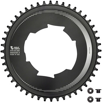 Wolf Tooth Aero 107 BCD Chainring - 48t, Optimized for SRAM Eagle and Flaptop Chains, Drop-Stop B, Black EA Chainrings