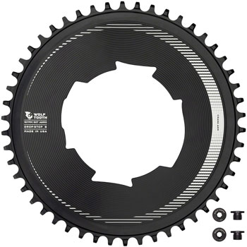 Wolf Tooth Aero 107 BCD Chainring - 50t, Optimized for SRAM Eagle and Flaptop Chains, Drop-Stop B, Black EA Chainrings