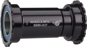 Wheels Manufacturing BB86/92 Shimano Bottom Bracket with ABEC-3 Bearings Black Cups - Threaded EA Bottom Brackets