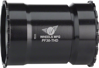 Wheels Manufacturing PressFit 30 Bottom Bracket with ABEC-3 Bearings: Threaded, Black EA Bottom Brackets