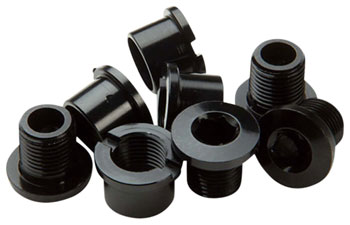 RaceFace Chainring Bolt/Nut Set - M8 x 8.5mm, Hex, Aluminum, Black, Set of 4 EA Chainring Bolts
