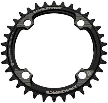RaceFace 1x 104 BCD Hyperglide+ Chainring - 32t, 104 BCD, 4-Bolt, Requires Shimano 12-speed Hyperglide+ Chain, 7075 Aluminum, Black EA Chainrings