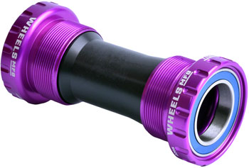 Wheels Manufacturing BSA Bottom Bracket - Shimano Hollowtech II Spindle, ABEC 3, Purple EA Bottom Brackets
