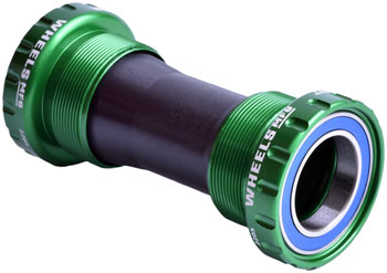 Wheels Manufacturing BSA Bottom Bracket - Shimano Hollowtech II Spindle, ABEC 3, Green EA Bottom Brackets