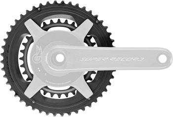 Campagnolo Super Record 13 2x Chainring Set - 45/29t, 121/88 BCD, For 13-Speed, Aluminum, Black EA Chainrings