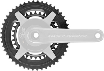 Campagnolo Super Record 13 2x Chainring Set - 48/32t, 121/88 BCD, For 13-Speed, Aluminum, Black EA Chainrings
