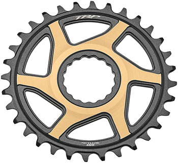 TRP CR-M9050 Boost Direct Mount Chainring - 32t, 12-Speed, CINCH Mount, 3mm Offset, 7075-T6 Aluminum, Sandblasted Black/Gold Sandblasted Black/Gold EA Direct Mount Chainrings