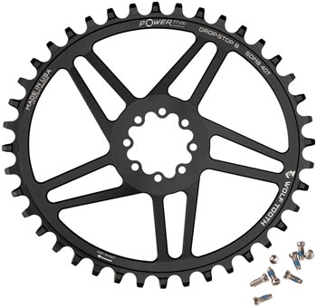 Wolf Tooth Elliptical Direct Mount Chainring - 38t, SRAM Direct Mount, Drop-Stop B, For SRAM 8-Bolt Cranksets, 6mm Offset, Black EA Direct Mount Chainrings