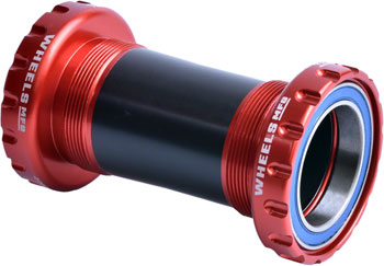 Wheels Manufacturing BSA 30 Bottom Bracket - English (BSA) Frame Interface, ABEC-3 Bearings, For 30mm Spindle, Red EA Bottom Brackets