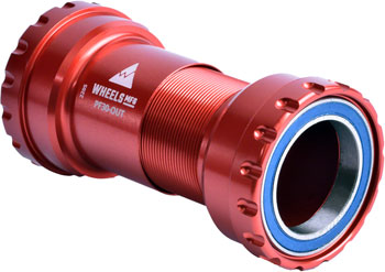 Wheels Manufacturing PF30 Outboard Bottom Bracket - For 30mm Spindle, ABEC-3 Bearings, PressFit Thread Together, Red EA Bottom Brackets