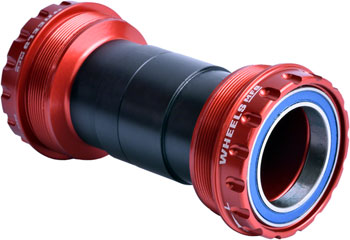 Wheels Manufacturing T47 Outboard Bottom Bracket - For 30mm Spindle, ABEC-3 Bearings, Fits Frames with 68mm-100mm BB Shells, Red EA Bottom Brackets