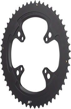 Campagnolo Chorus 12-Speed Chainring and Bolt Set - 52t, 123mm Campagnolo Asymmetric, 4-Bolt, Black EA Chainrings