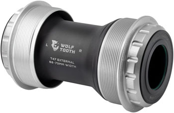 Wolf Tooth T47 External Bottom Bracket - T47 External, 68/73mm, For 24mm/Shimano Spindle, Raw Silver EA Bottom Brackets