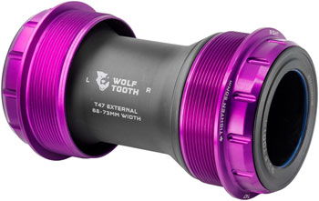 Wolf Tooth T47 External Bottom Bracket - T47 External, 68/73mm, For SRAM DUB Spindle, Ultraviolet Purple EA Bottom Brackets