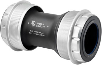Wolf Tooth T47 External Bottom Bracket - T47 External, 68/73mm, For SRAM DUB Spindle, Raw Silver EA Bottom Brackets