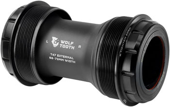 Wolf Tooth T47 External Bottom Bracket - T47 External, 68/73mm, For 30mm Spindle, Black EA Bottom Brackets