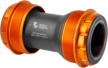 Wolf Tooth T47 External Bottom Bracket - T47 External, 68/73mm, For 30mm Spindle, Orange EA Bottom Brackets