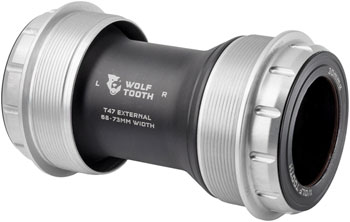 Wolf Tooth T47 External Bottom Bracket - T47 External, 68/73mm, For 30mm Spindle, Raw Silver EA Bottom Brackets