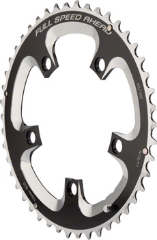 Full Speed Ahead Super Road Chainring - 50t, 110 BCD, 5-Bolt, Aluminum, N11, Black/Silver EA Chainrings