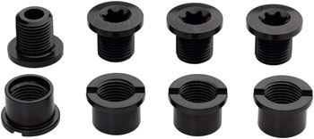 Easton M8 Alloy Chainring Bolts and Nuts, 4-Pack Black SET Chainring Bolts