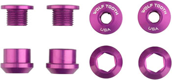Wolf Tooth 1x Chainring Bolt Set - 6mm, Dual Hex Fittings, Set/4, Ultraviolet Purple Ultraviolet Purple SET Chainring Bolts