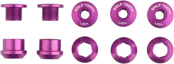 Wolf Tooth 1x Chainring Bolt Set - 6mm, Dual Hex Fittings, Set/5, Ultraviolet Purple Ultraviolet Purple SET Chainring Bolts