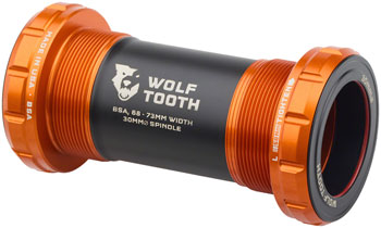 Wolf Tooth Bottom Bracket - English (BSA), 68/73mm, For 30mm Spindle, Orange EA Bottom Brackets