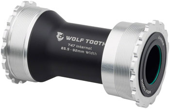 Wolf Tooth Bottom Bracket - T47 Inboard, 85.5/92mm, For 24mm Spindle, Raw Silver EA Bottom Brackets