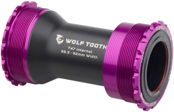 Wolf Tooth Bottom Bracket - T47 Inboard, 85.5/92mm, For 30mm Spindle, Ultraviolet Purple EA Bottom Brackets